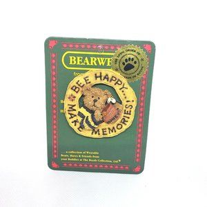 Vintage 2004 Bee Happy Make Memories Bearwear Boyds Bear Embossed Lapel Pin